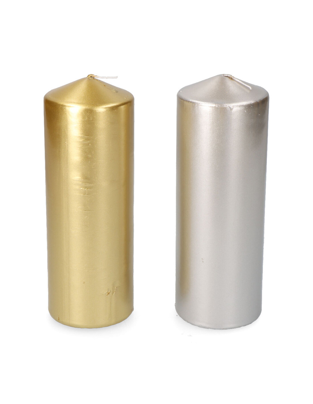 Bougie or/argent ø7x20cm coleurs sorties