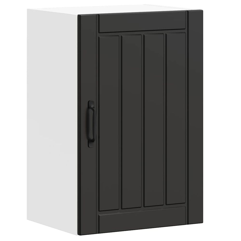 Armoire murale de cuisine lucca noir bois d'ingénierie