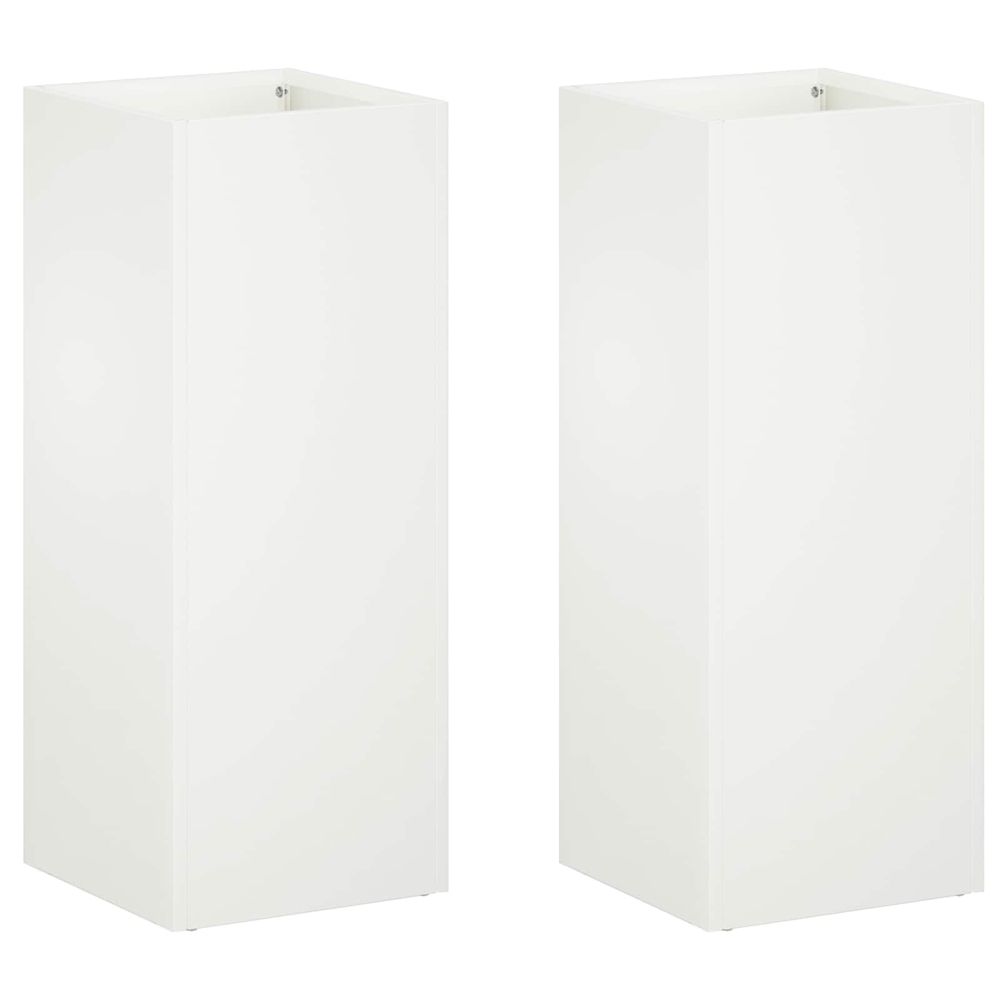 Cache-pot de jardin 2 pc blanc 20 x 20 x 40 cm