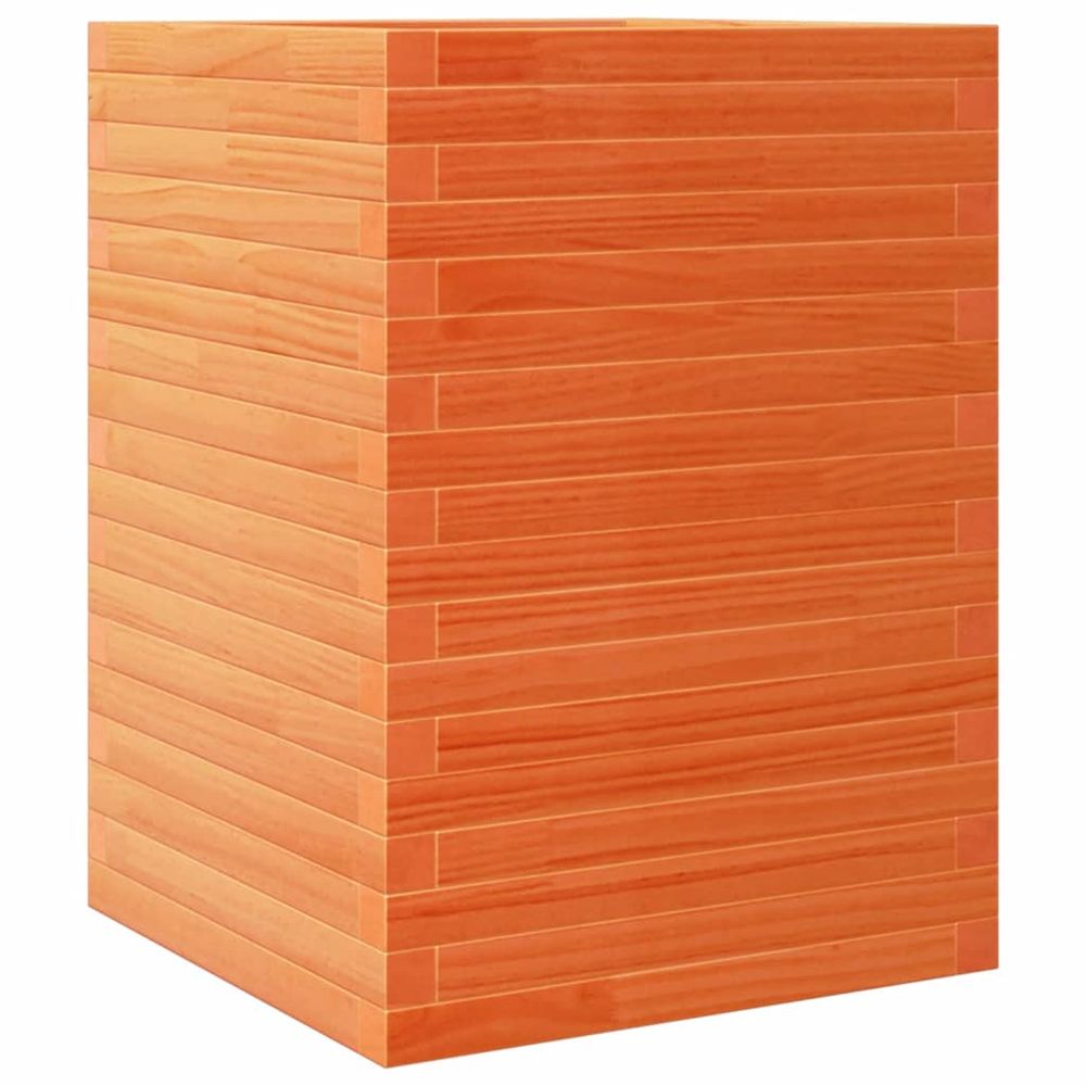 Jardinière d'extérieur cire marron 50x50x68,5 cm bois de pin massif