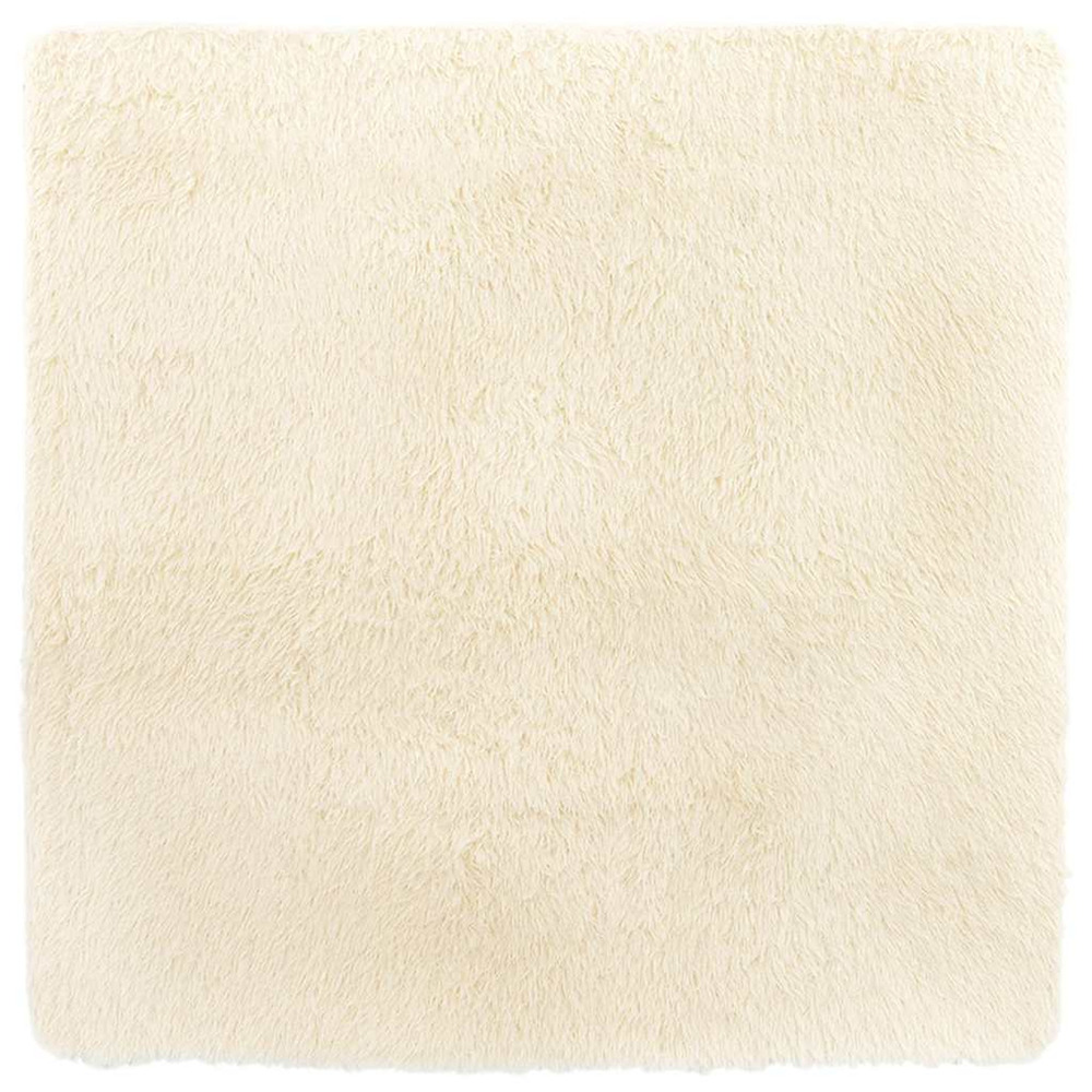 Tapis shaggy à poils longs navarra crème 160x160 cm polyester