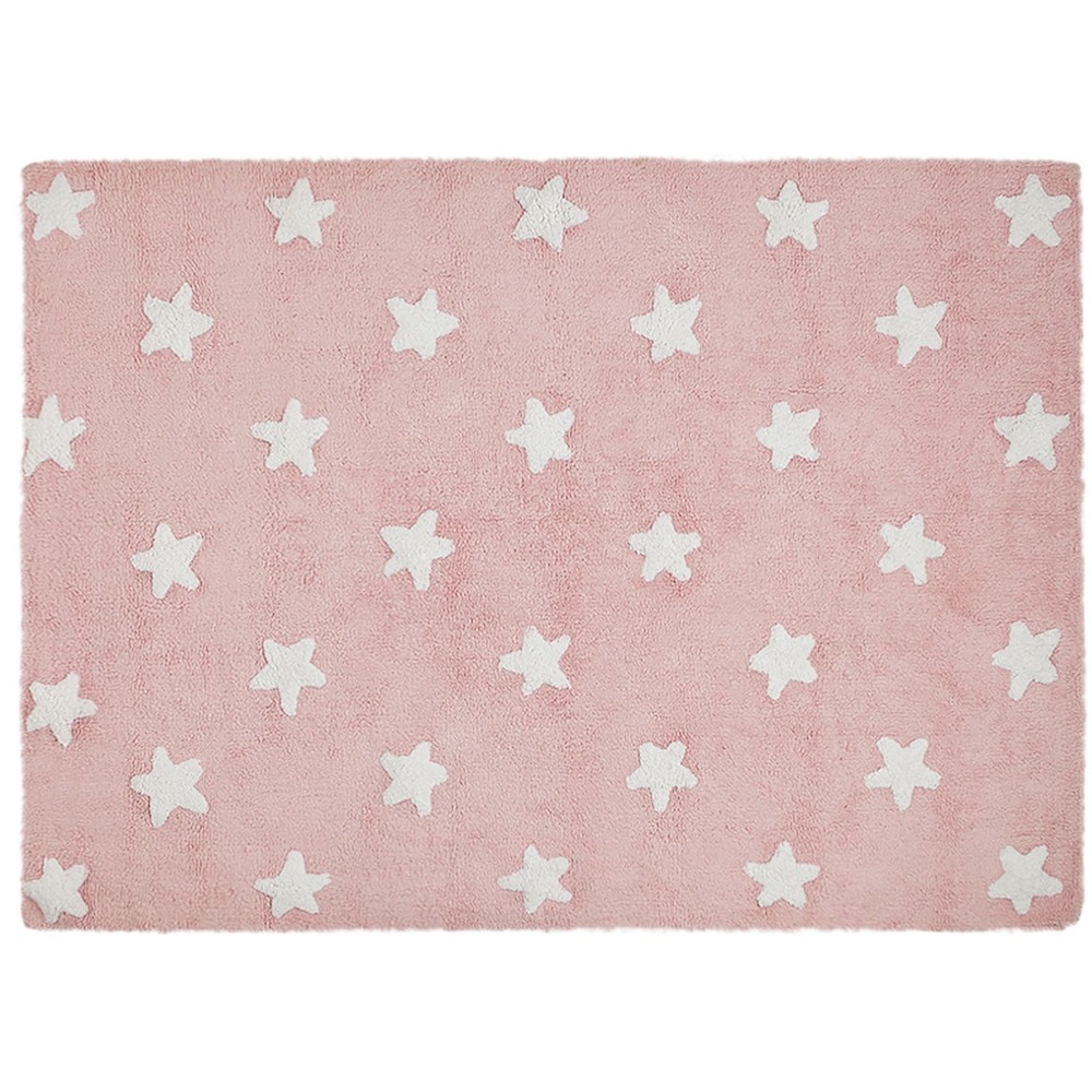 Lorena canals - tapis rose lavable étoiles