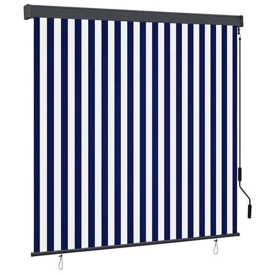 Store roulant d'extérieur 160x250 cm bleu et blanc