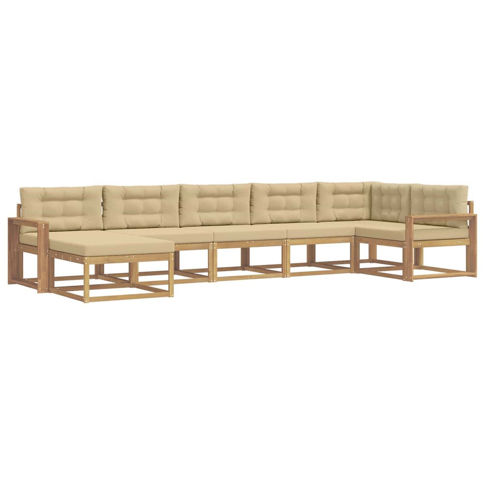 Ensemble de canapés d'extérieur 7 pc blanc et beige