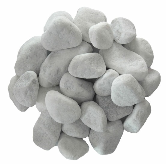 Galet roulé blanc carrare 25/40 en big bag de 350 KG