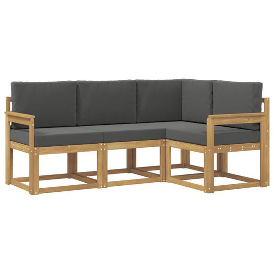 Ensemble de canapés d'extérieur 4 pc blanc et anthracite