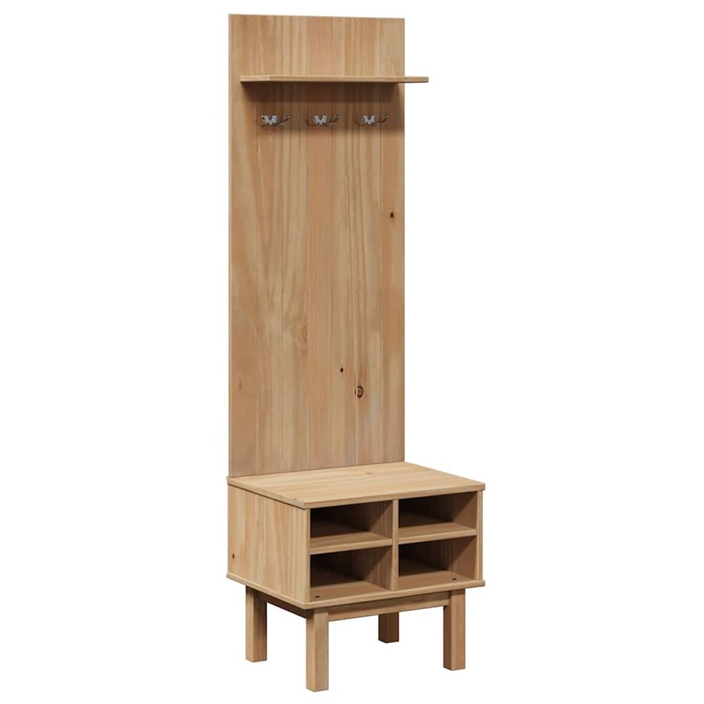 Meuble d'entrée otta 50x40x160 cm bois massif de pin