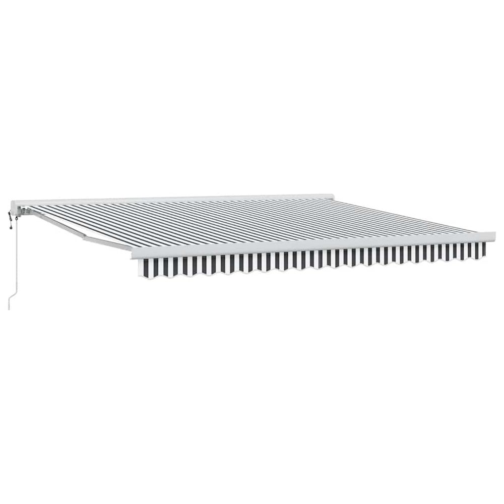 Auvent rétractable anthracite et blanc 4x3 m tissu et aluminium