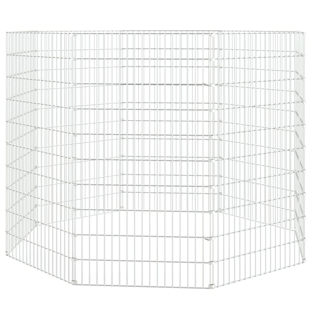 Enclos pour animaux en liberté 8 panneaux 54 x 100 cm fer galvanisé