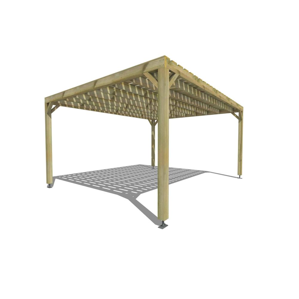 Pergola bois • 5m x 4m • indépendante • sens largeur • platelage bois • livraison comprise