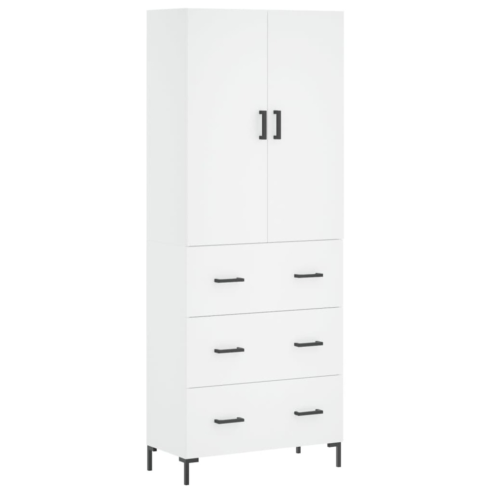 Buffet bahut commode armoire meuble de rangement organisateur cuisine salle de séjour salon haut 69,5 x 34 x 180 cm bois d'in