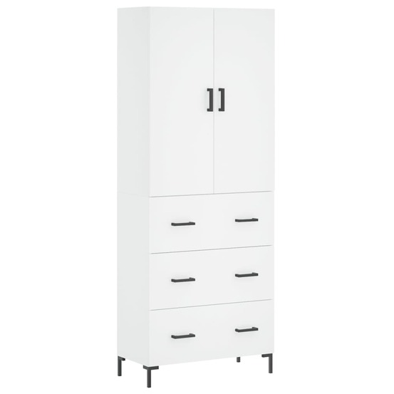Buffet bahut commode armoire meuble de rangement organisateur cuisine salle de séjour salon haut 69,5 x 34 x 180 cm bois d'in