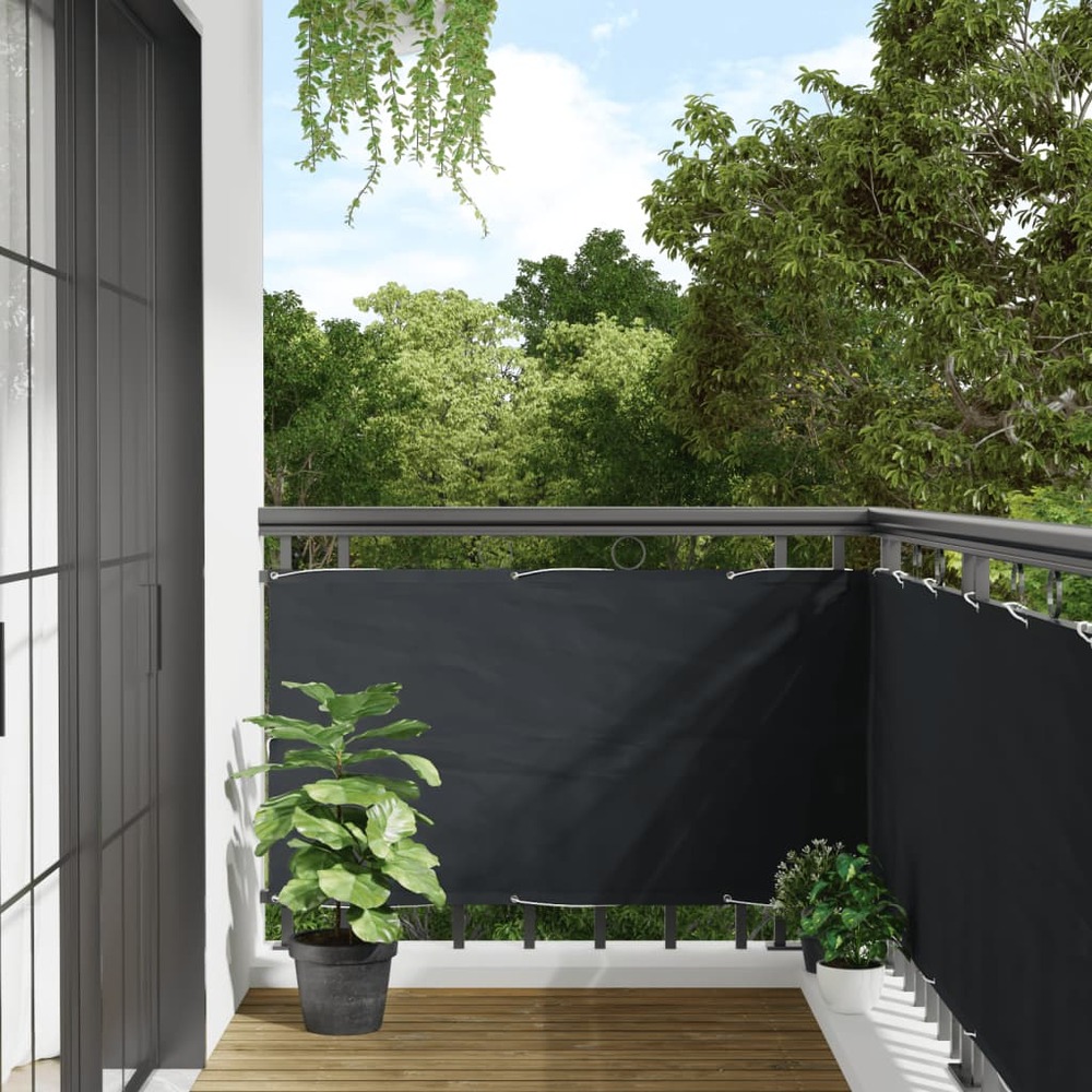 Écran de balcon en tissu oxford anthracite de 75x600 cm