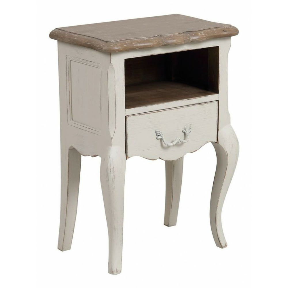 Table de chevet ouvert 1 tiroir bois blanc - château interior's