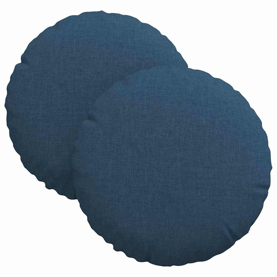 Coussins de siège 2 pcs bleu ø30 x 13 cm tissu