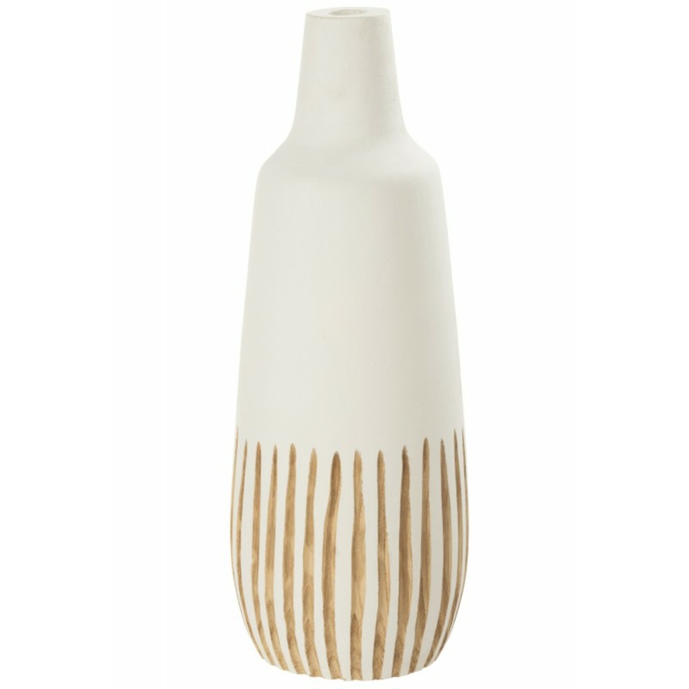 Vase en bois blanc 21x21x56 cm