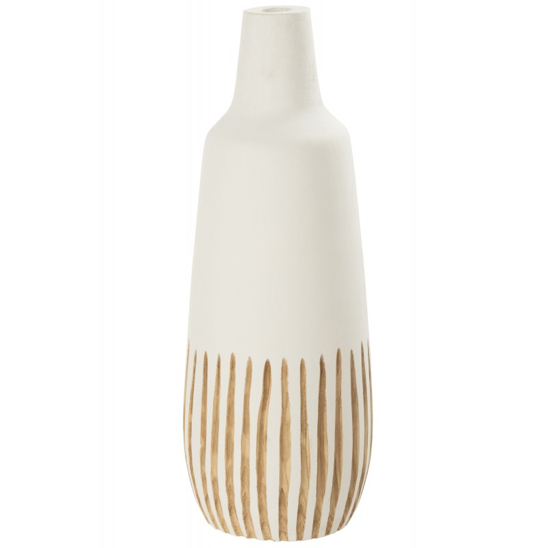 Vase en bois blanc 21x21x56 cm