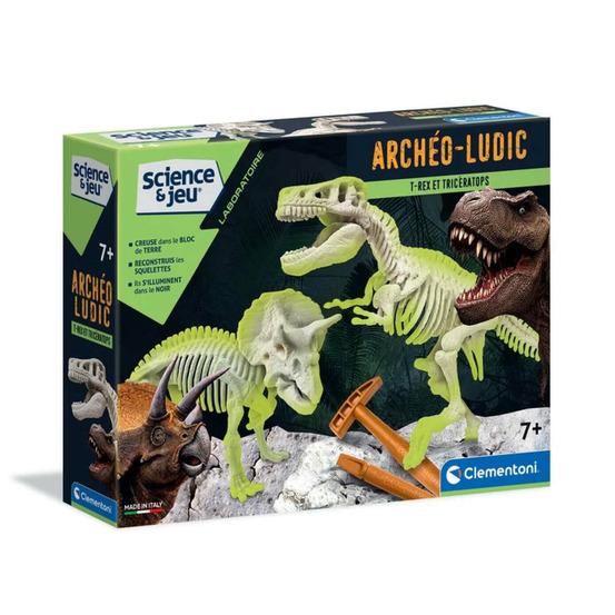 Archéo-ludic t-rex et tricératops