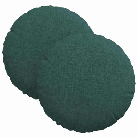 Coussins de siège 2 pcs vert foncé ø30 x 13 cm tissu