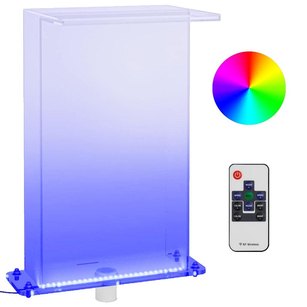 Fontaine de piscine avec led rvb acrylique 51 cm