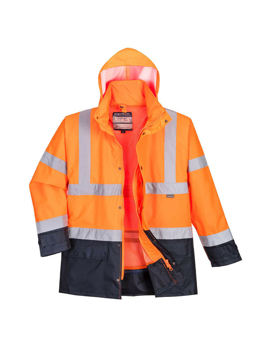 Parka bicolore executive 5-en-1 couleur : orange/marine taille xs - portwest