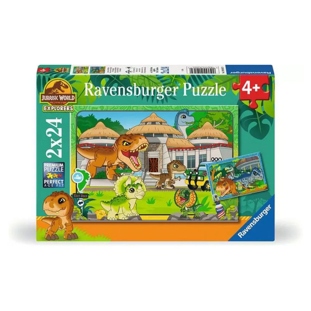 Puzzle 2x24p vivre en terre sauvage jurassic world explorers