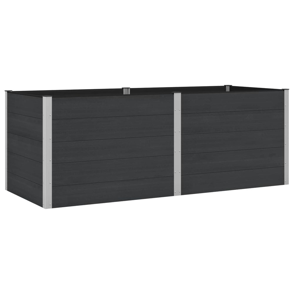Jardinière surélevée noir 250 x 100 x 91 cm wpc et aluminium