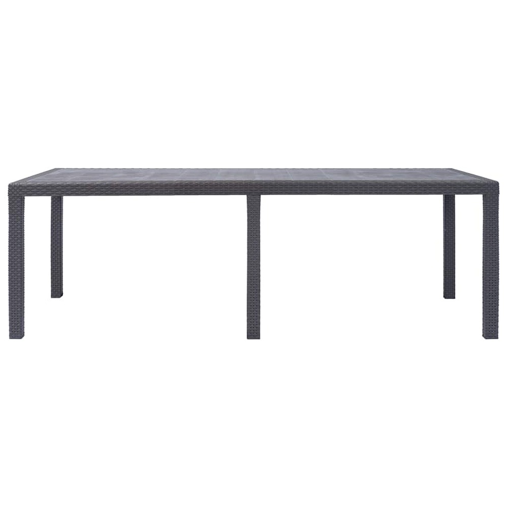 Table de jardin marron 220x90x72 cm plastique aspect de rotin