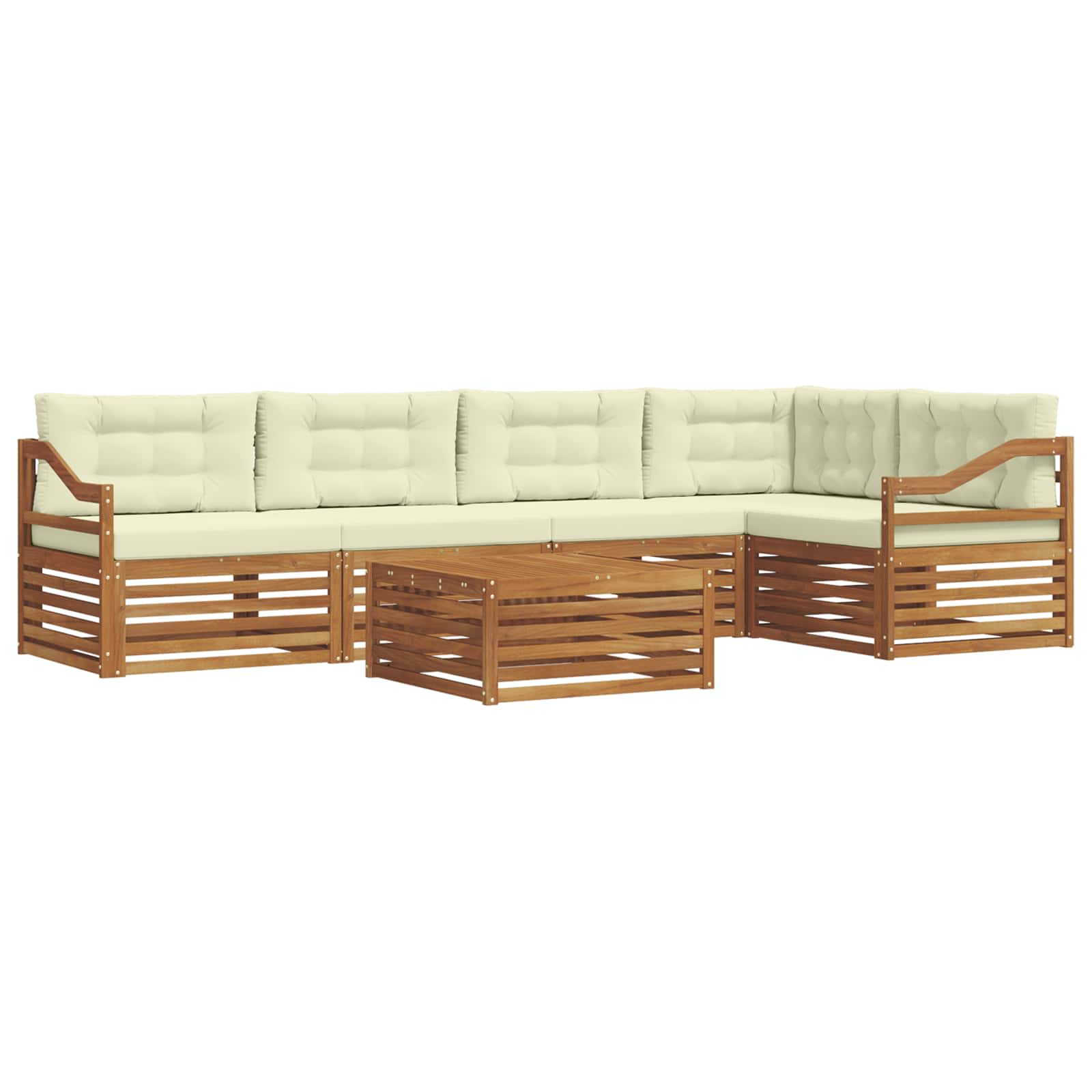 Ensemble de canapés d'extérieur 6 pcs naturel et crème