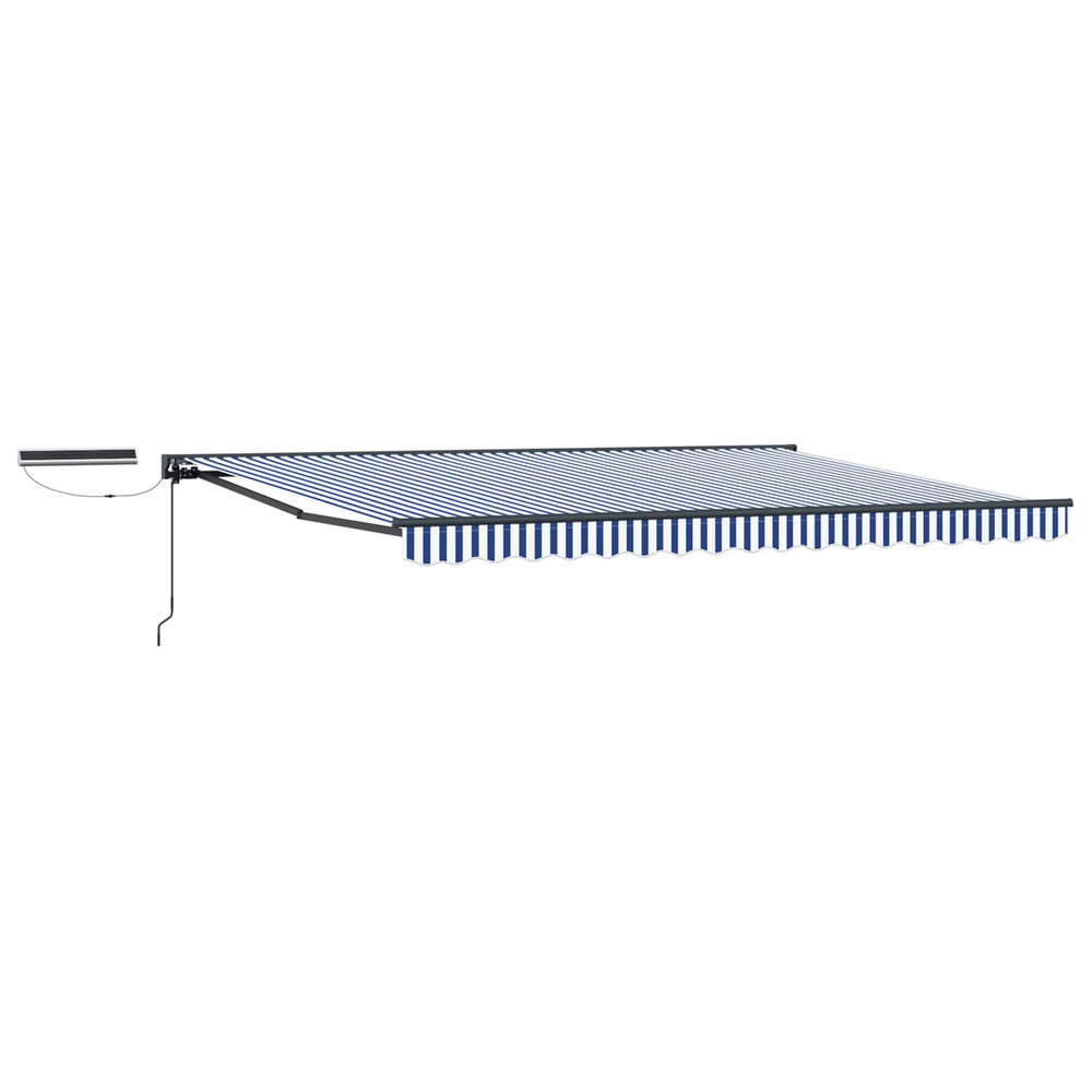 Auvent rétractable électrique bleu et blanc 4,5 × 3,5 m