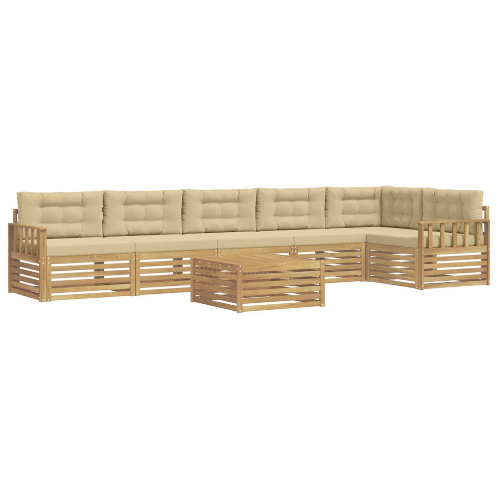 Ensemble de canapés d'extérieur 7 pcs blanc et beige