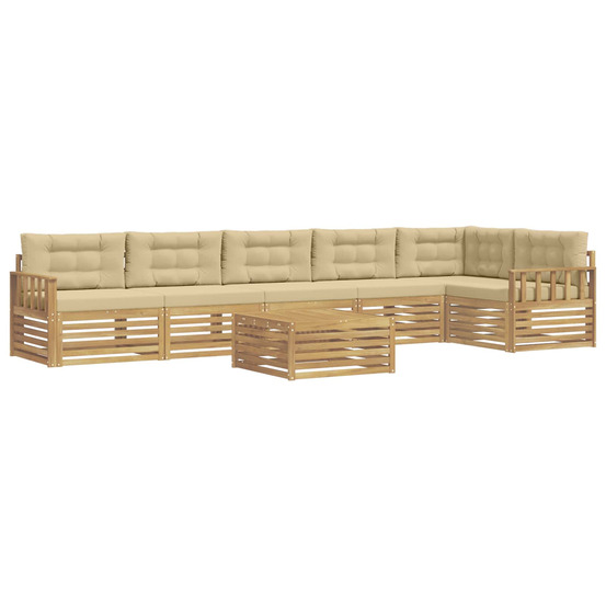 Ensemble de canapés d'extérieur 7 pcs blanc et beige