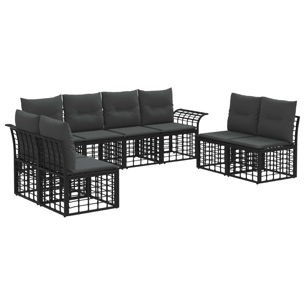 Ensemble de canapés d'extérieur 8 pc noir et gris foncé
