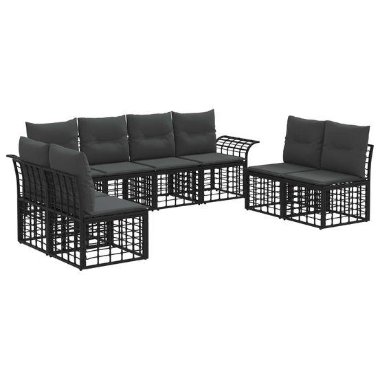 Ensemble de canapés d'extérieur 8 pc noir et gris foncé