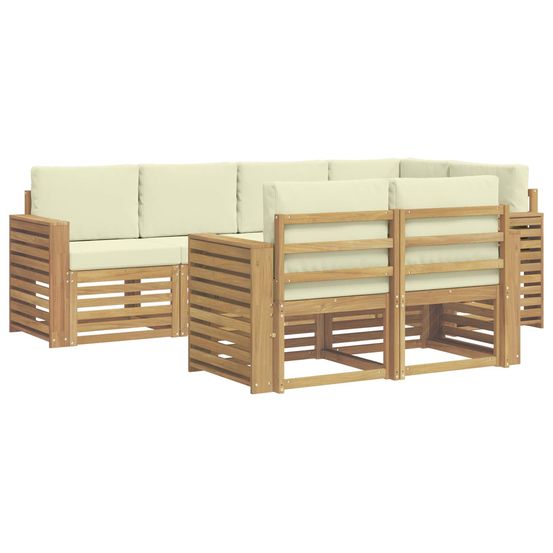 Ensemble de canapés d'extérieur 7 pc blanc et crème polyester