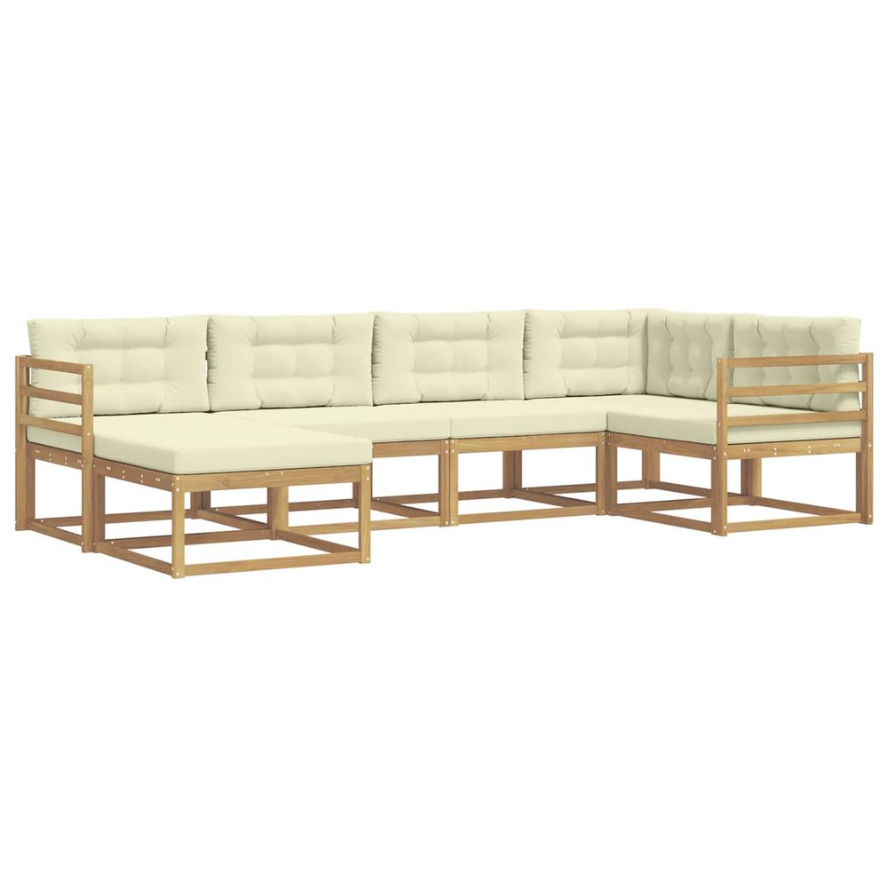 Ensemble de canapés d'extérieur 5 pc blanc et crème polyester