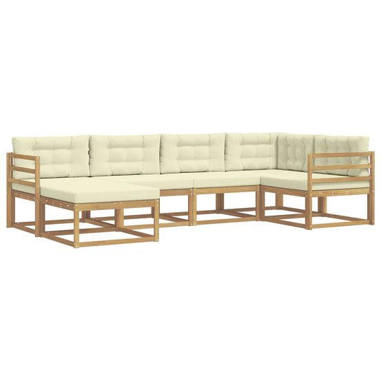 Ensemble de canapés d'extérieur 5 pc blanc et crème polyester
