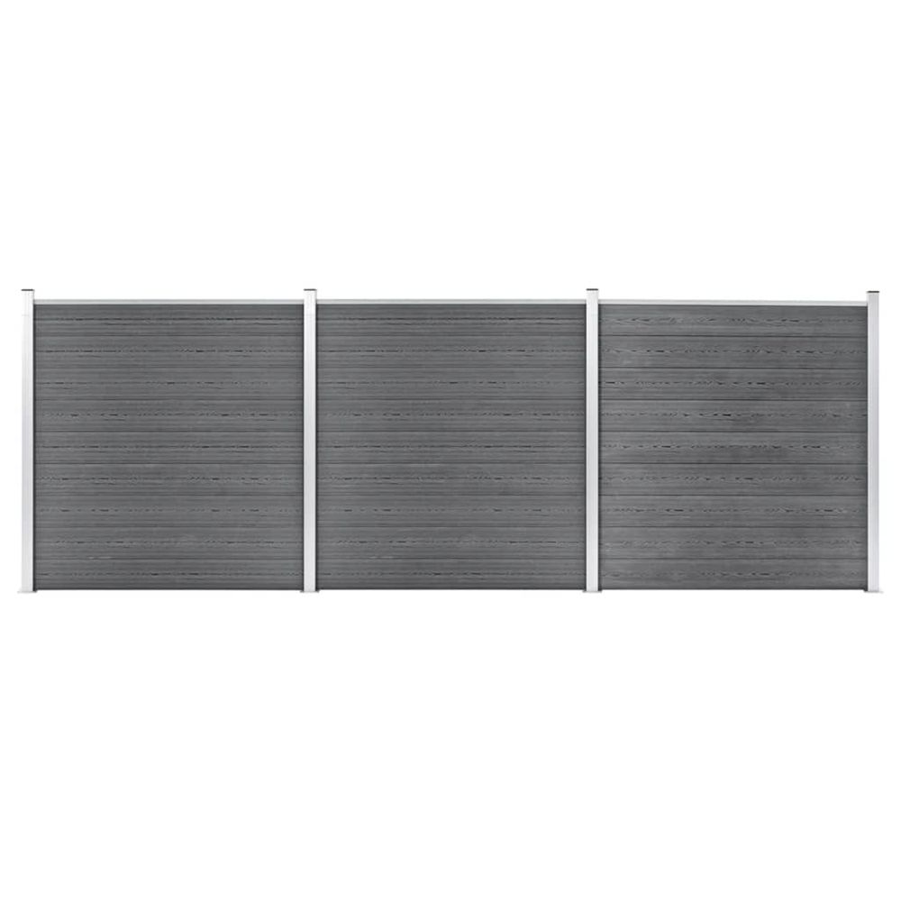 Clôture de jardin wpc 526x186 cm gris