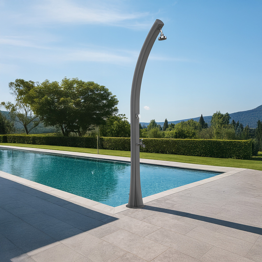 Douche dexterieur solaire reservoir 25l 225cm lavepieds