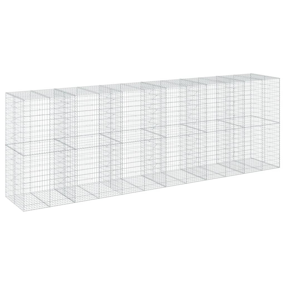 Panier gabion avec couvercle 600x100x200 cm fer galvanisé