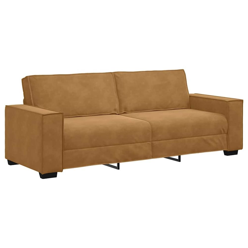 Canapé à 3 places marron 220x78x84 cm velours