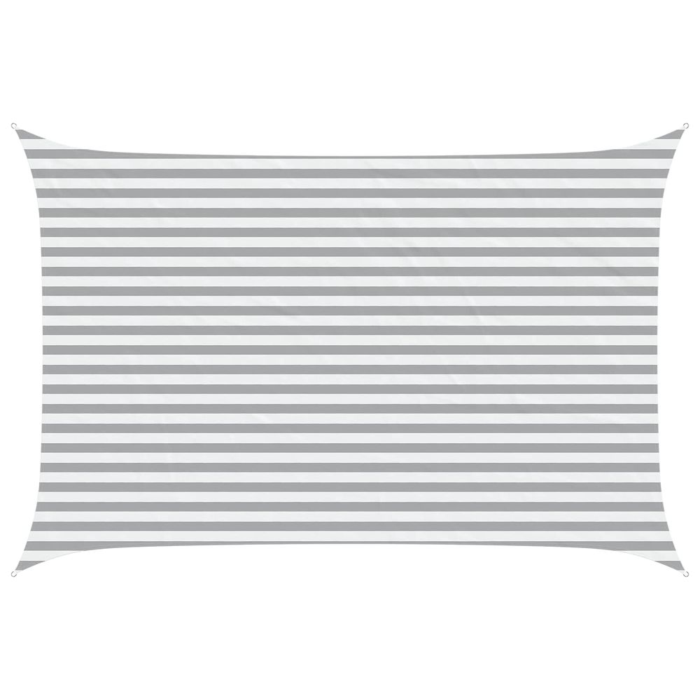 Voile d'ombre gris clair et blanc 4,5 × 3 m