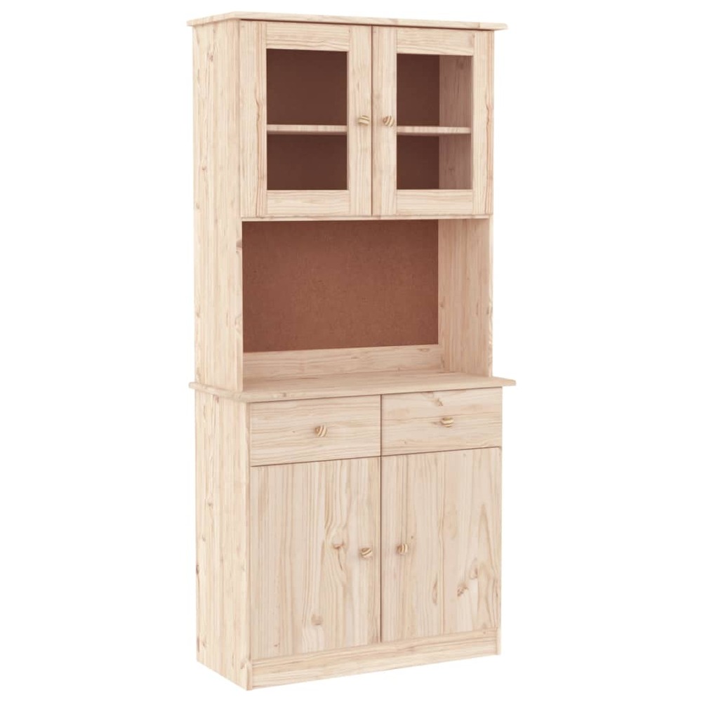 Buffet bahut commode armoire meuble de rangement organisateur cuisine salle de séjour salon 77 x 35 x 165 cm bois massif de p