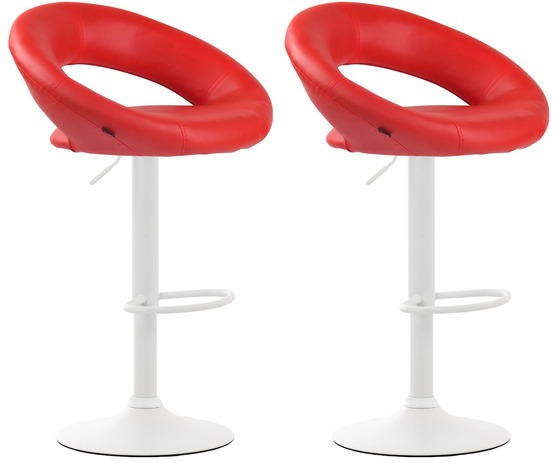 Lot de 2 tabourets de bar olinda simili cuir blanc