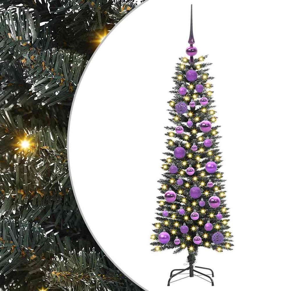 Sapin de noël artificiel vert 120 cm pvc, plastique et acier