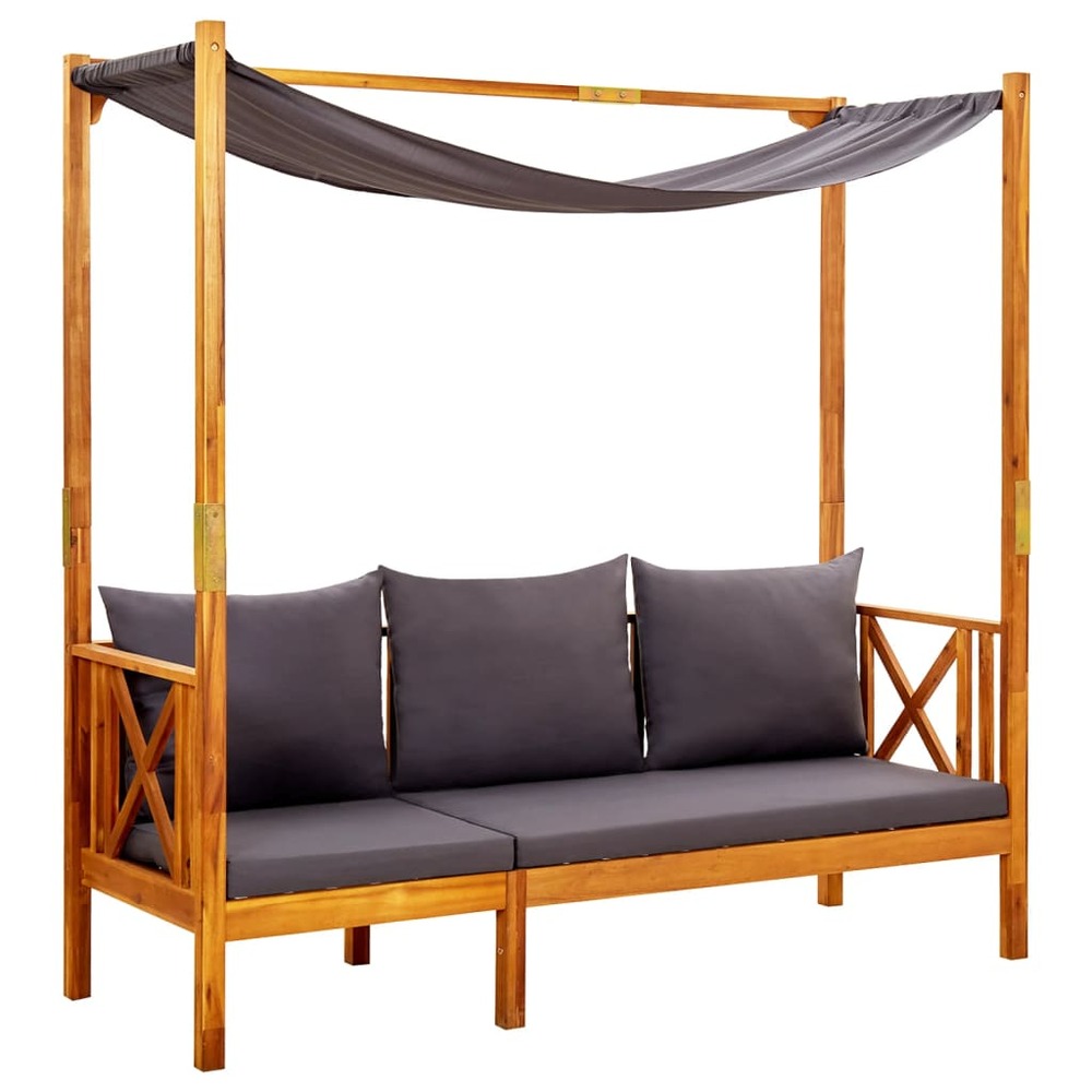 Banc de jardin avec auvent bois d'acacia solide