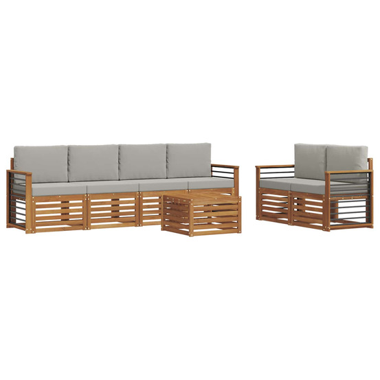 Ensemble de canapés d'extérieur 7 pcs gris naturel et clair