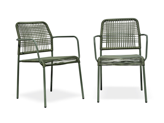 Lot de 2 fauteuils marceau en corde olive et acier
