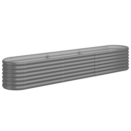 Lit surélevé de jardin acier galvanisé 224x40x36 cm gris