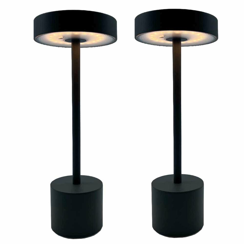 2 lampe de table sans fil roby gris h30cm